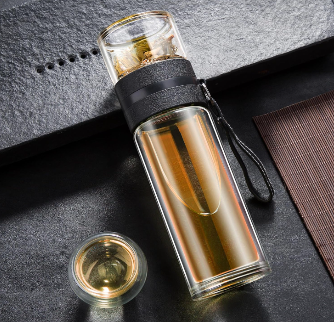 BrewNest | Double Wall Glass Tea Infuser Bottle