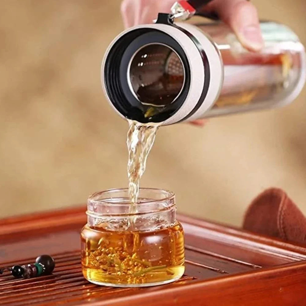 BrewNest | Double Wall Glass Tea Infuser Bottle